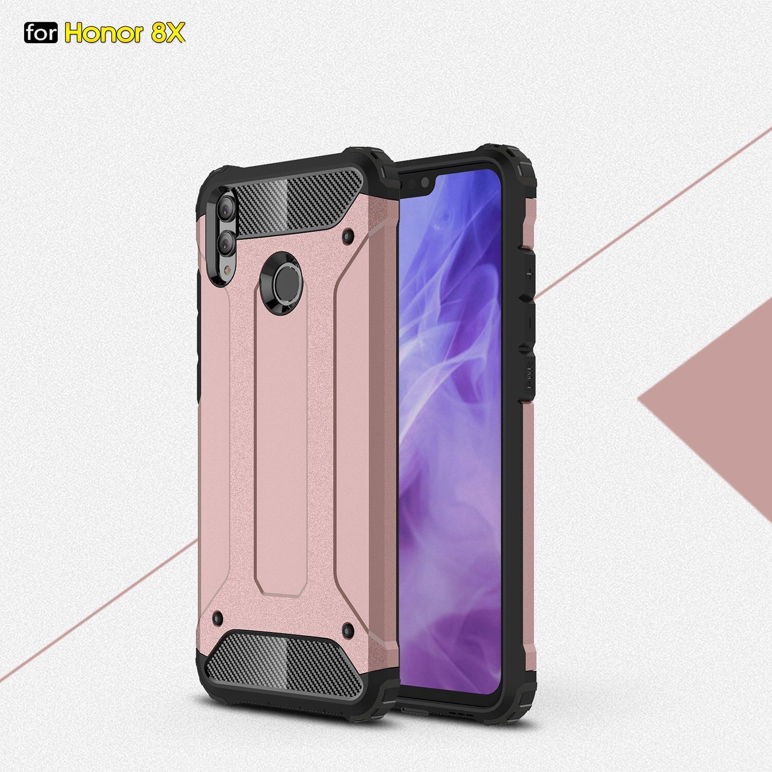 Super odporne etui Armor do Honor 8X - różowo-złote