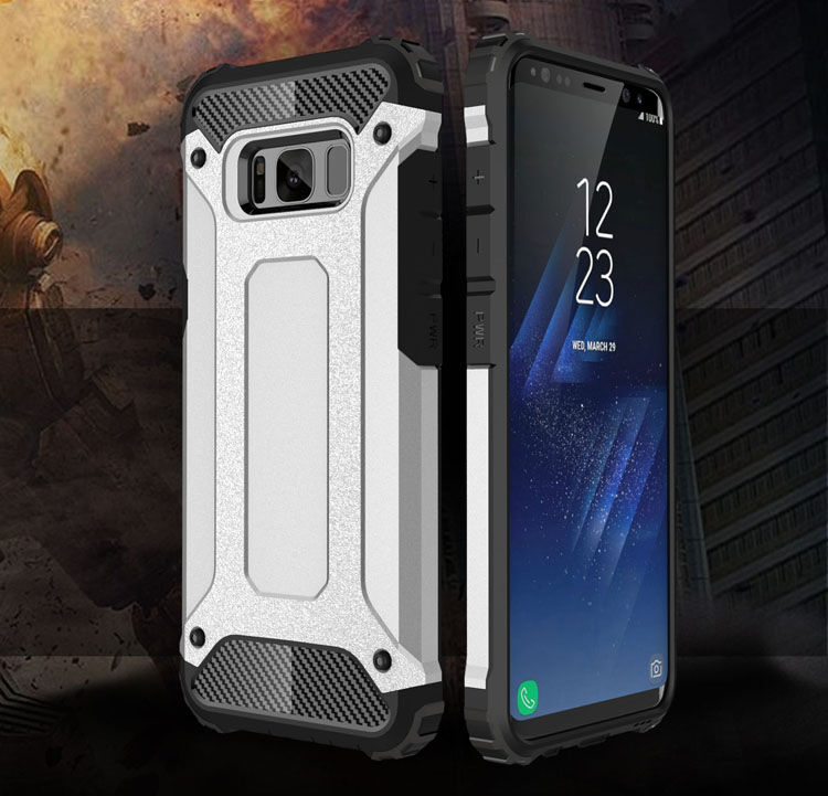 Super odporne etui Armor do Samsung Galaxy S8 Plus - srebrne