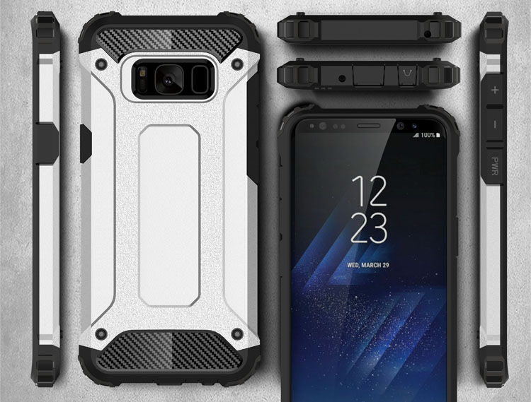 Super odporne etui Armor do Samsung Galaxy S8 Plus - srebrne