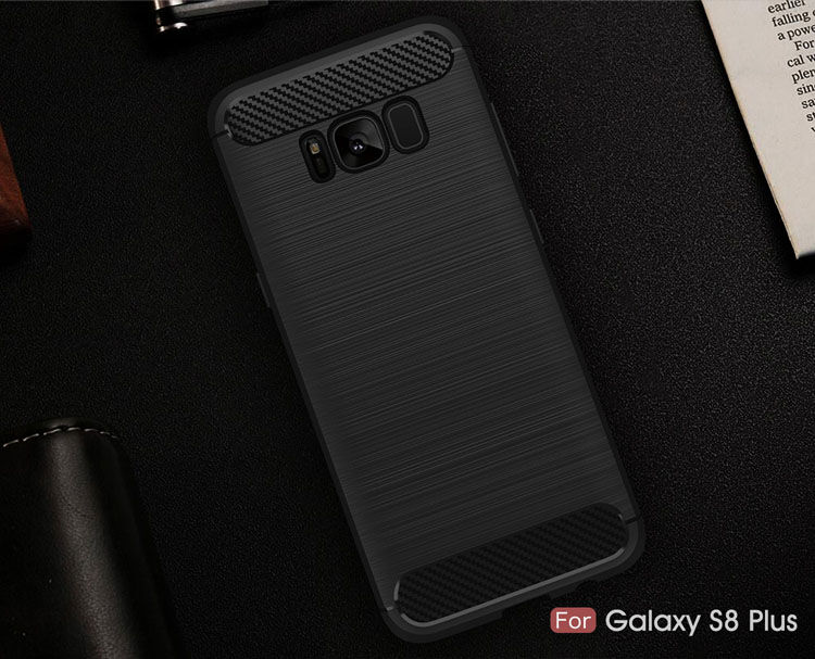Etui plastikowe z teksturą szlifowaną do Samsung Galaxy S8 Plus - ciemnoniebieskie