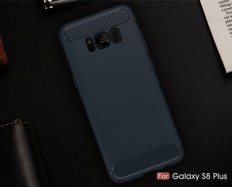 Etui plastikowe z teksturą szlifowaną do Samsung Galaxy S8 Plus - ciemnoniebieskie