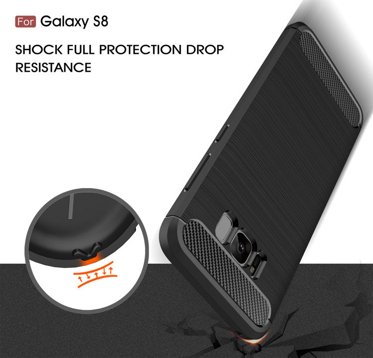 Etui plastikowe z teksturą szlifowaną do Samsung Galaxy S8 - czarne