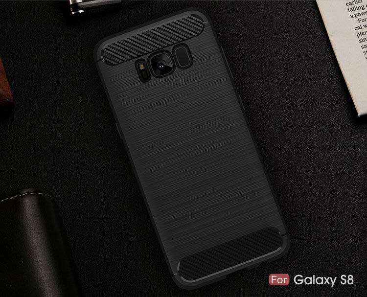 Etui plastikowe z teksturą szlifowaną do Samsung Galaxy S8 - czarne