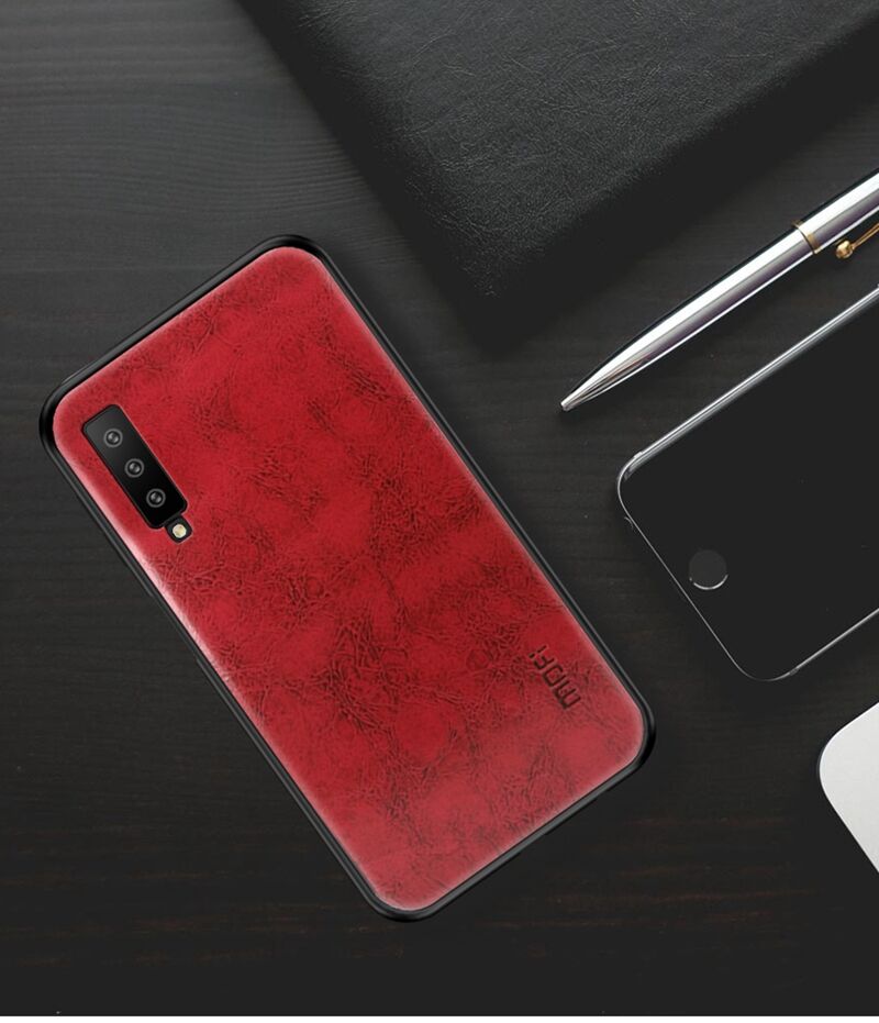 Mofi etui skórzane do Samsung Galaxy A7 (2018) - czerwone