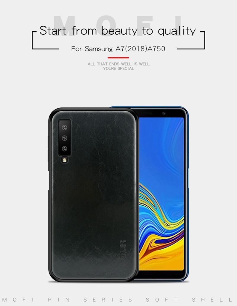 Mofi etui skórzane do Samsung Galaxy A7 (2018) - czerwone