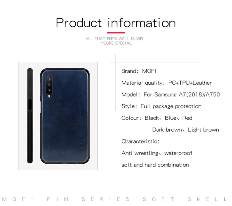 Mofi etui skórzane do Samsung Galaxy A7 (2018) - czerwone