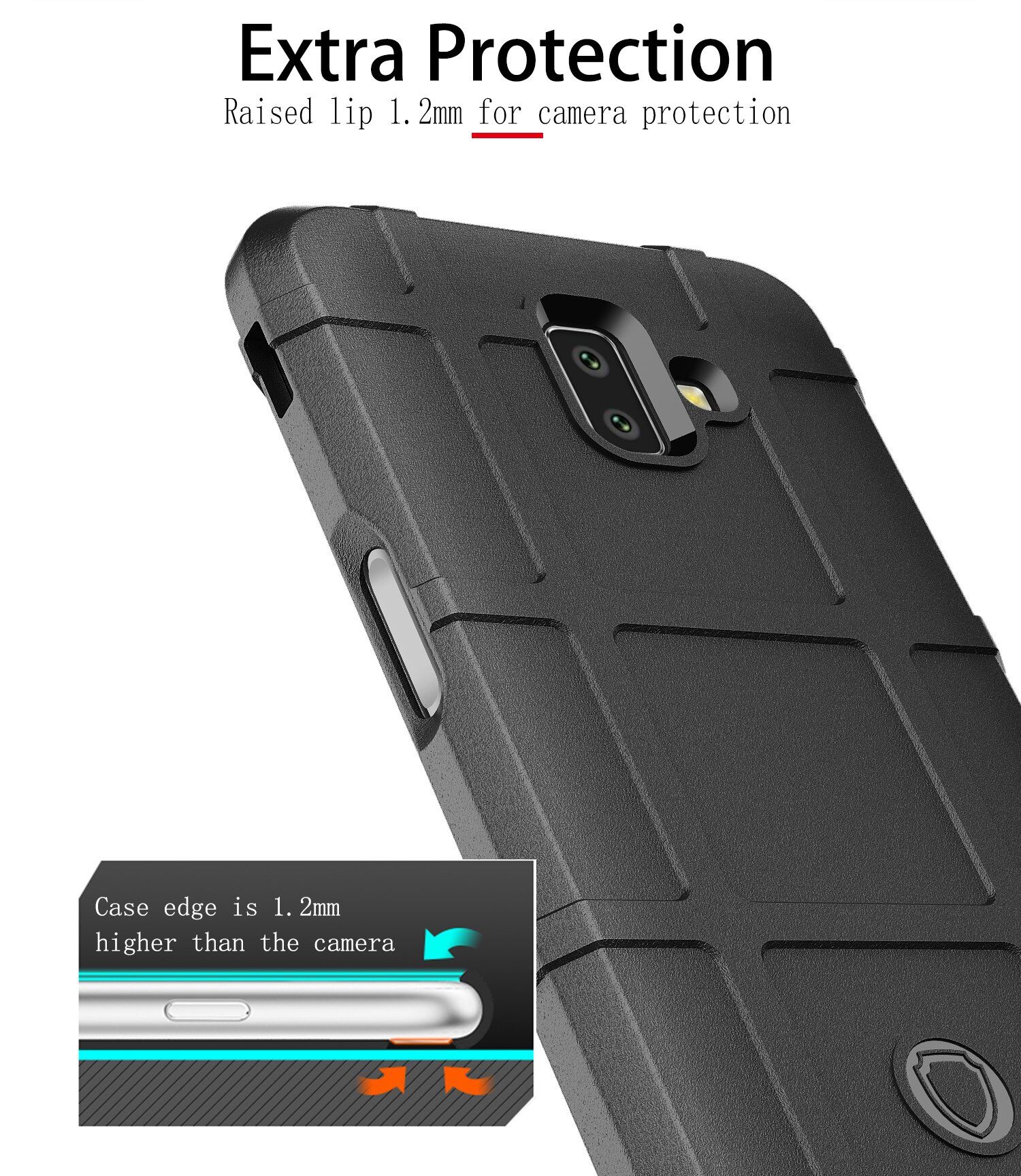 Odporne na wstrząsy etui plastikowe do Samsung Galaxy J6 Plus - szare