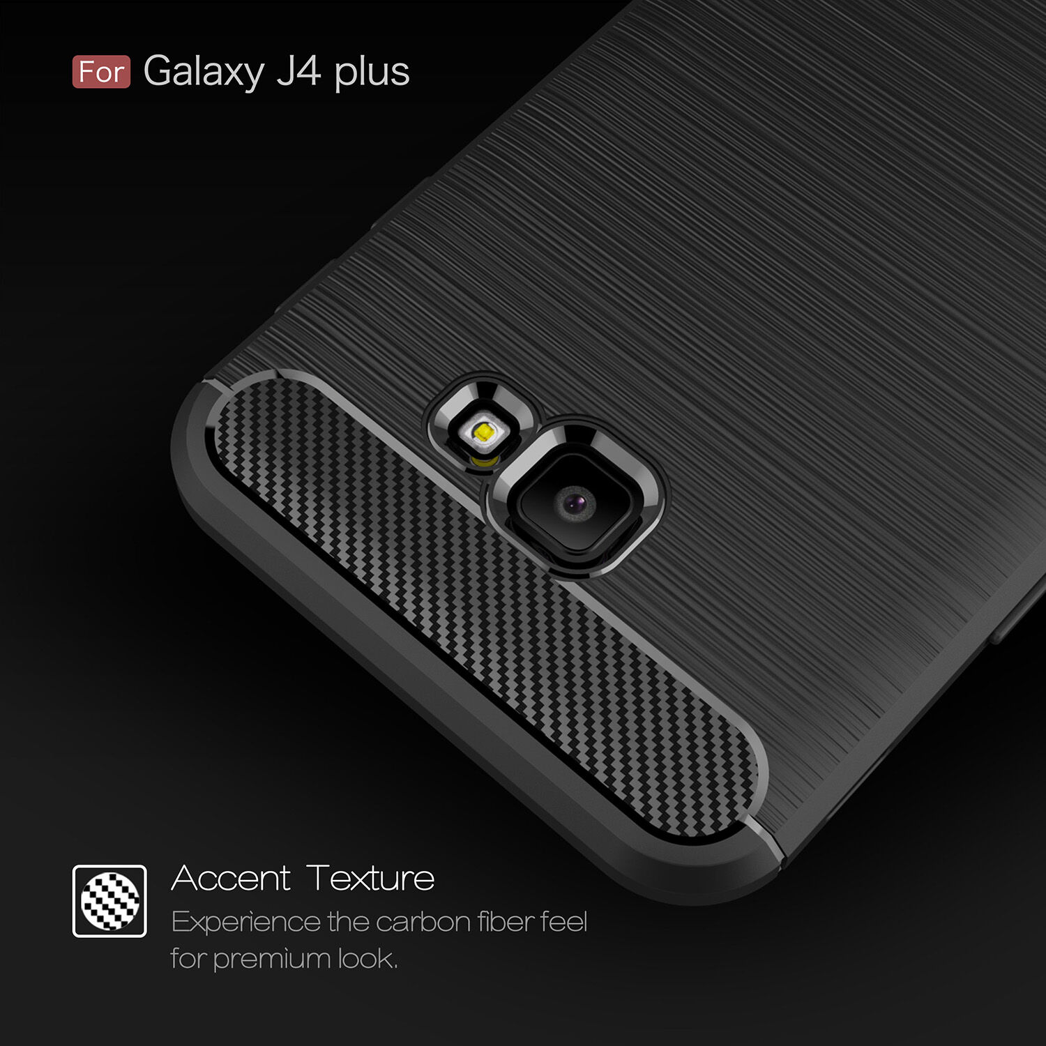 Etui plastikowe z teksturą szlifowaną do Samsung Galaxy J4 Plus - czerwone