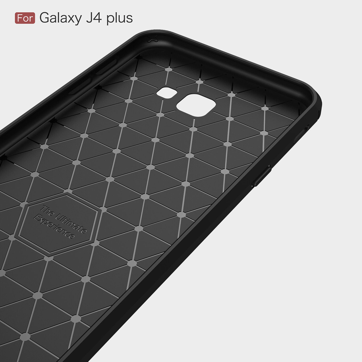 Etui plastikowe z teksturą szlifowaną do Samsung Galaxy J4 Plus - czerwone