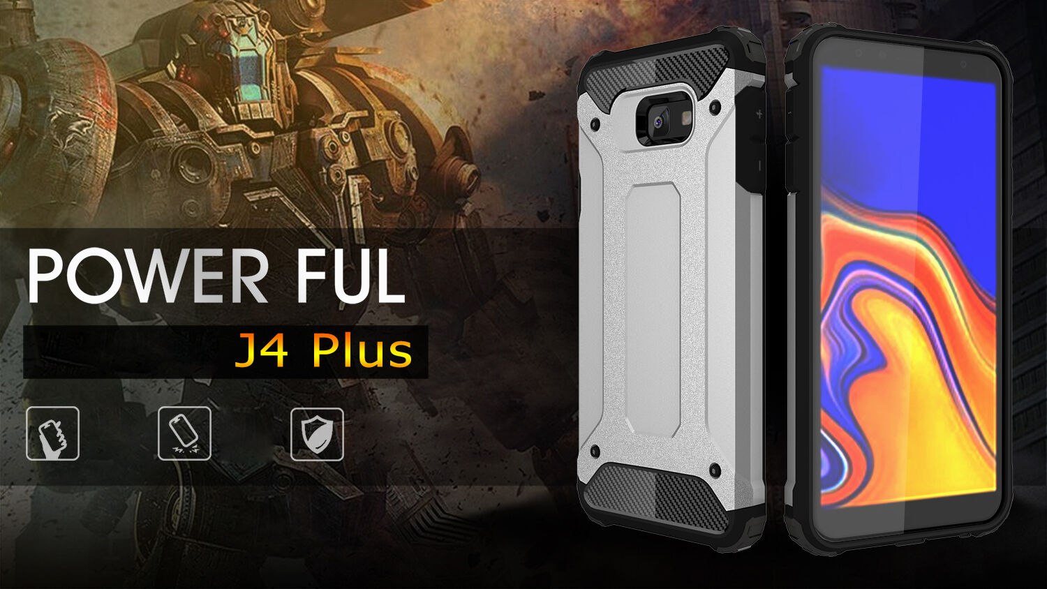 Super odporne etui Armor do Samsung Galaxy J4 Plus - złote