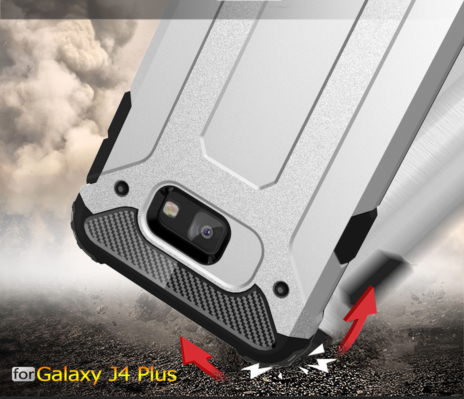 Super odporne etui Armor do Samsung Galaxy J4 Plus - złote