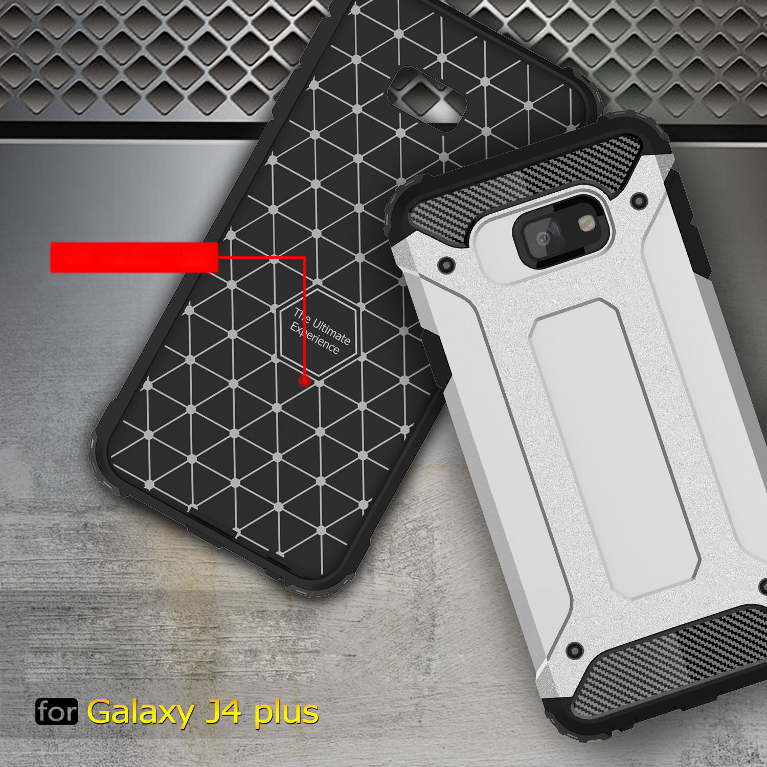 Super odporne etui Armor do Samsung Galaxy J4 Plus - złote