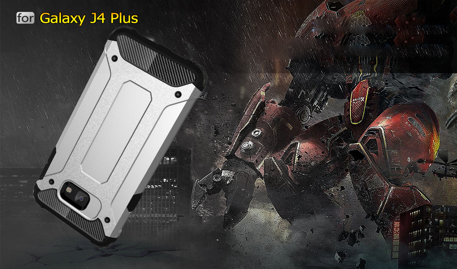 Super odporne etui Armor do Samsung Galaxy J4 Plus - złote
