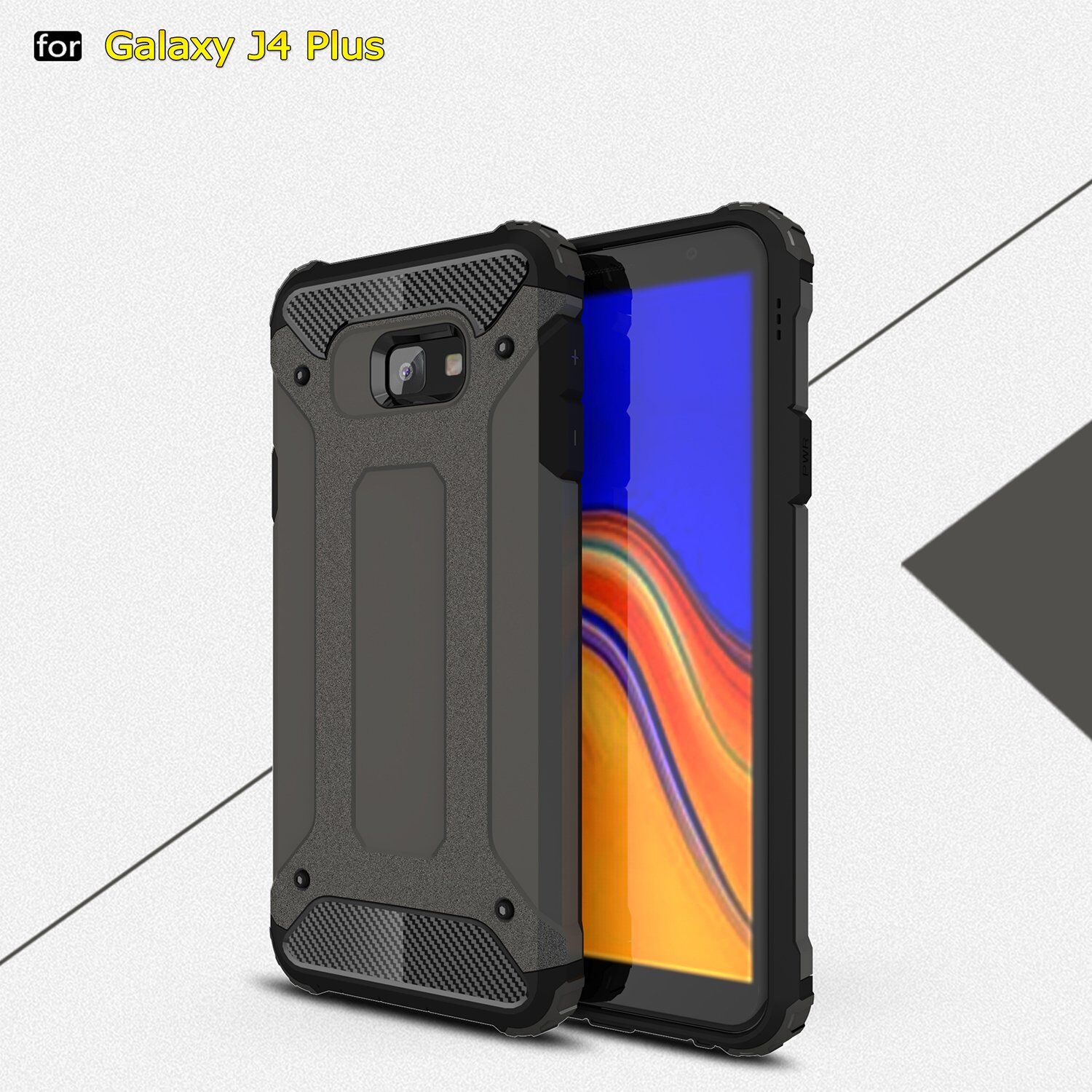 Super odporne etui Armor do Samsung Galaxy J4 Plus - złote