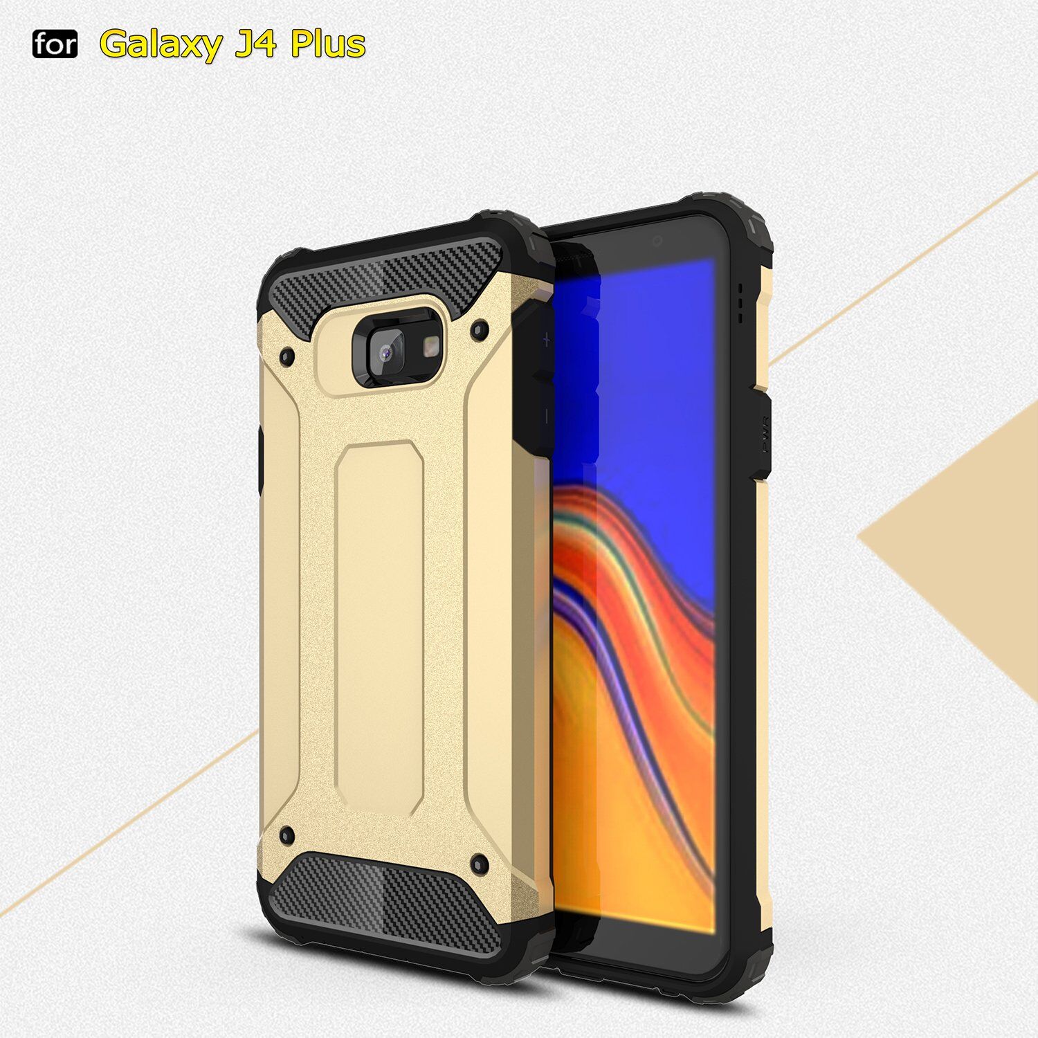 Super odporne etui Armor do Samsung Galaxy J4 Plus - złote