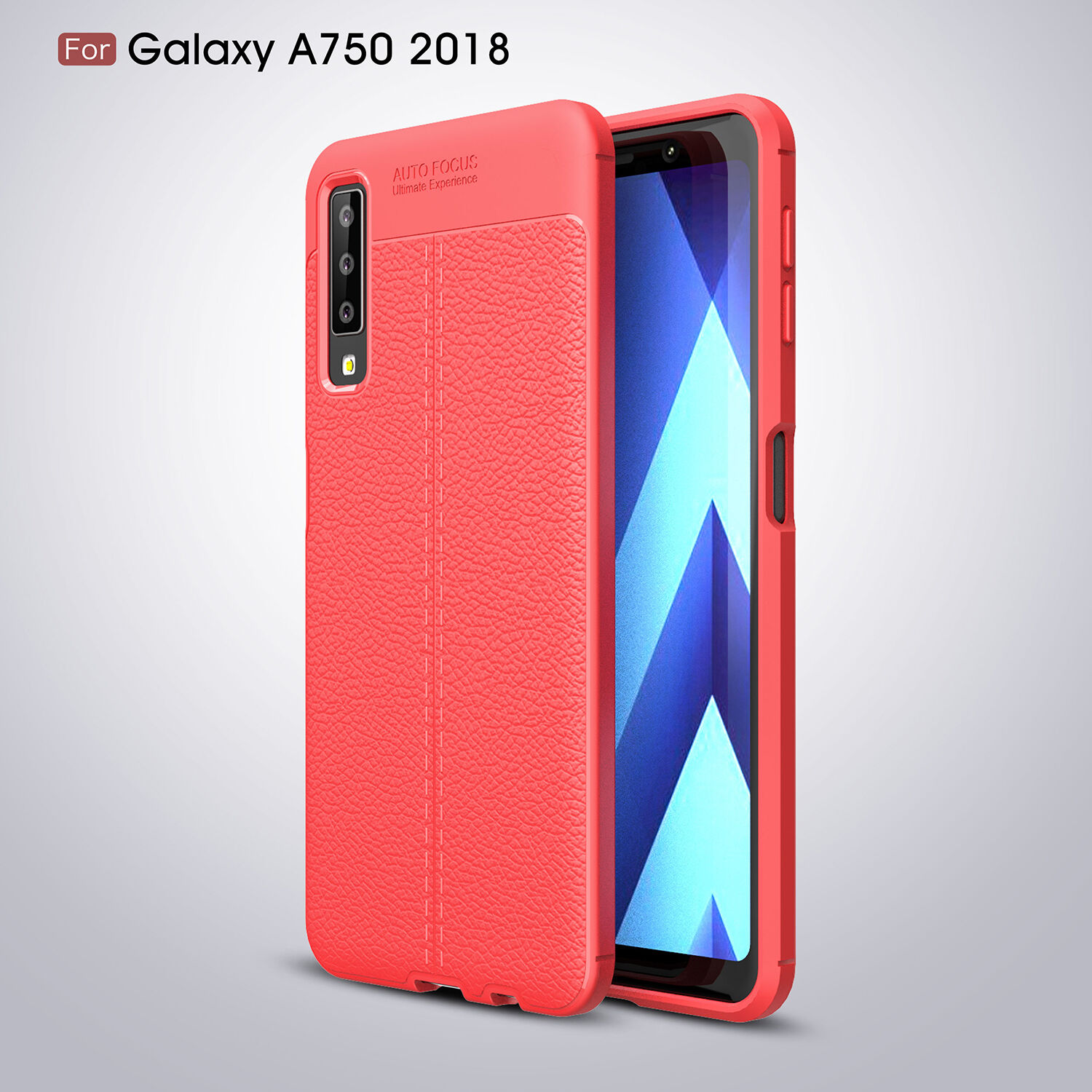 Litchi etui skórzane do Samsung Galaxy A7 (2018) - czarne