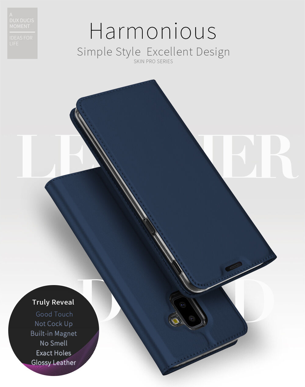 Dux Ducis Skin Pro pokrowiec flip do Samsung Galaxy J6 Plus - różowo-złoty