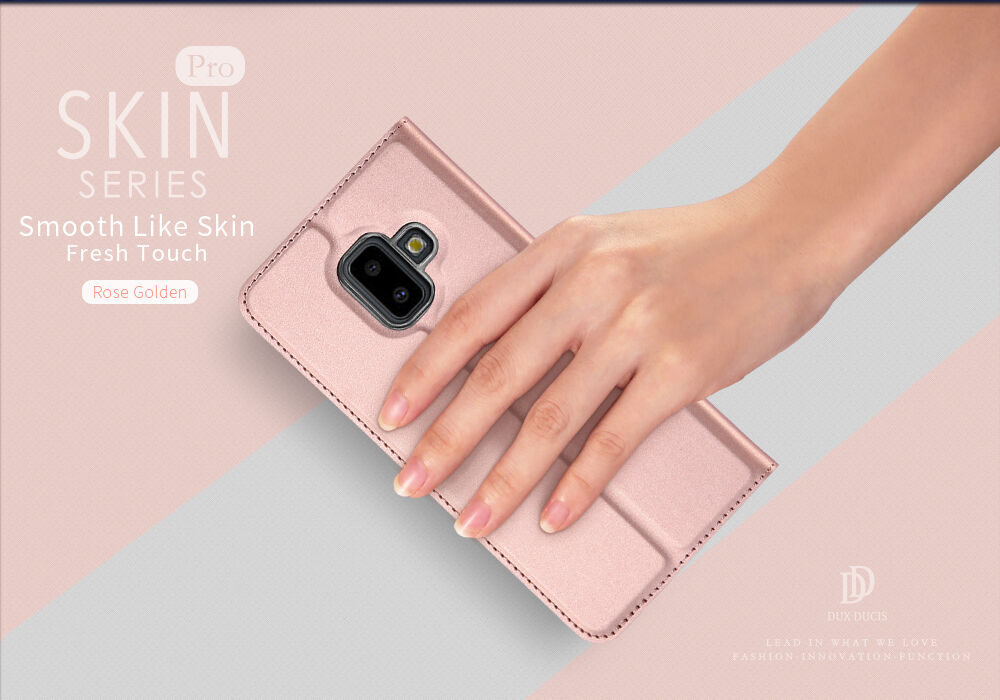 Dux Ducis Skin Pro pokrowiec flip do Samsung Galaxy J6 Plus - różowo-złoty
