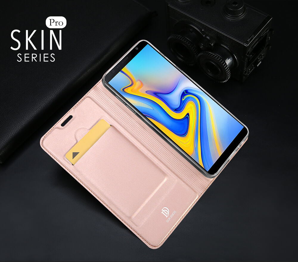 Dux Ducis Skin Pro pokrowiec flip do Samsung Galaxy J6 Plus - różowo-złoty