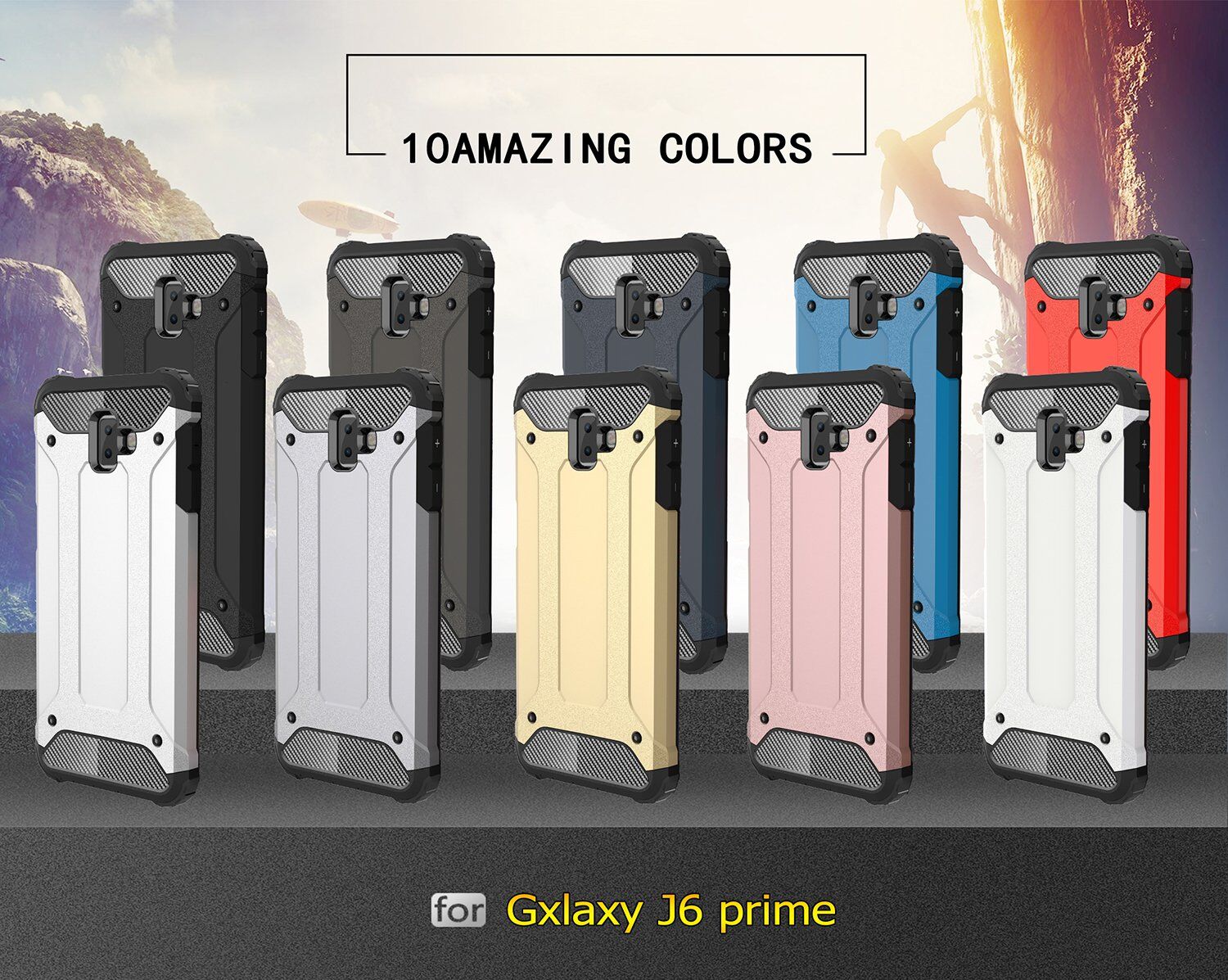 Super odporne etui Armor do Samsung Galaxy J6 Plus - złote