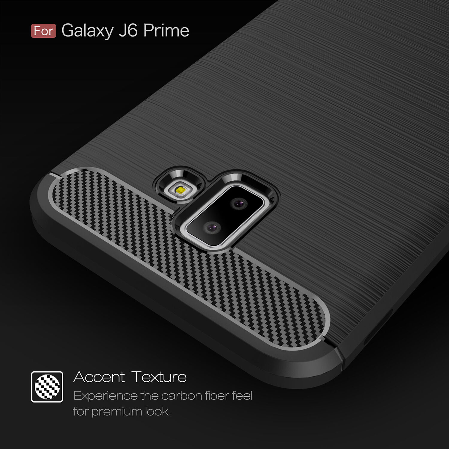 Etui plastikowe z teksturą szlifowaną do Samsung Galaxy J6 Plus - ciemnoniebieskie