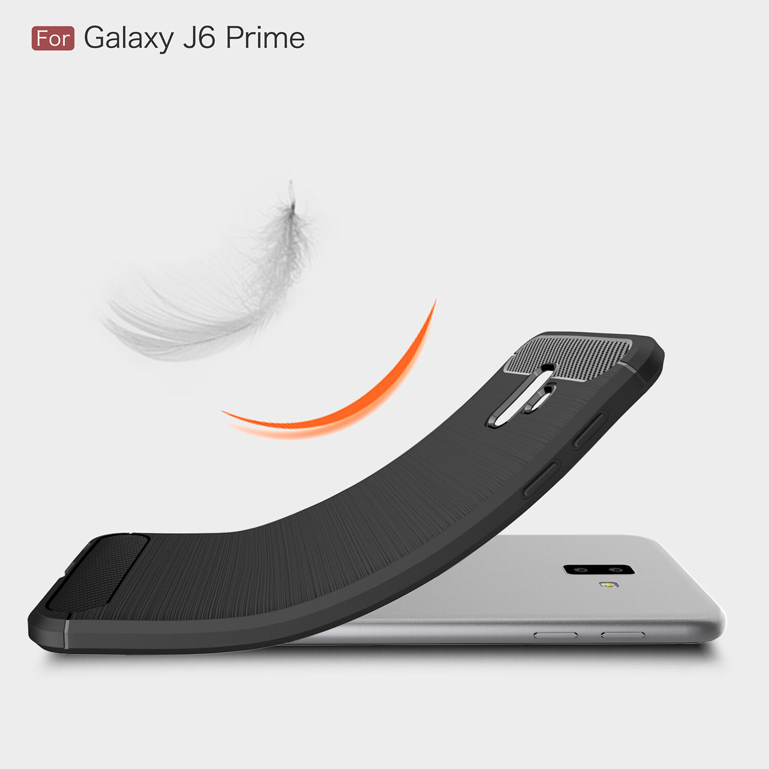 Etui plastikowe z teksturą szlifowaną do Samsung Galaxy J6 Plus - czarne