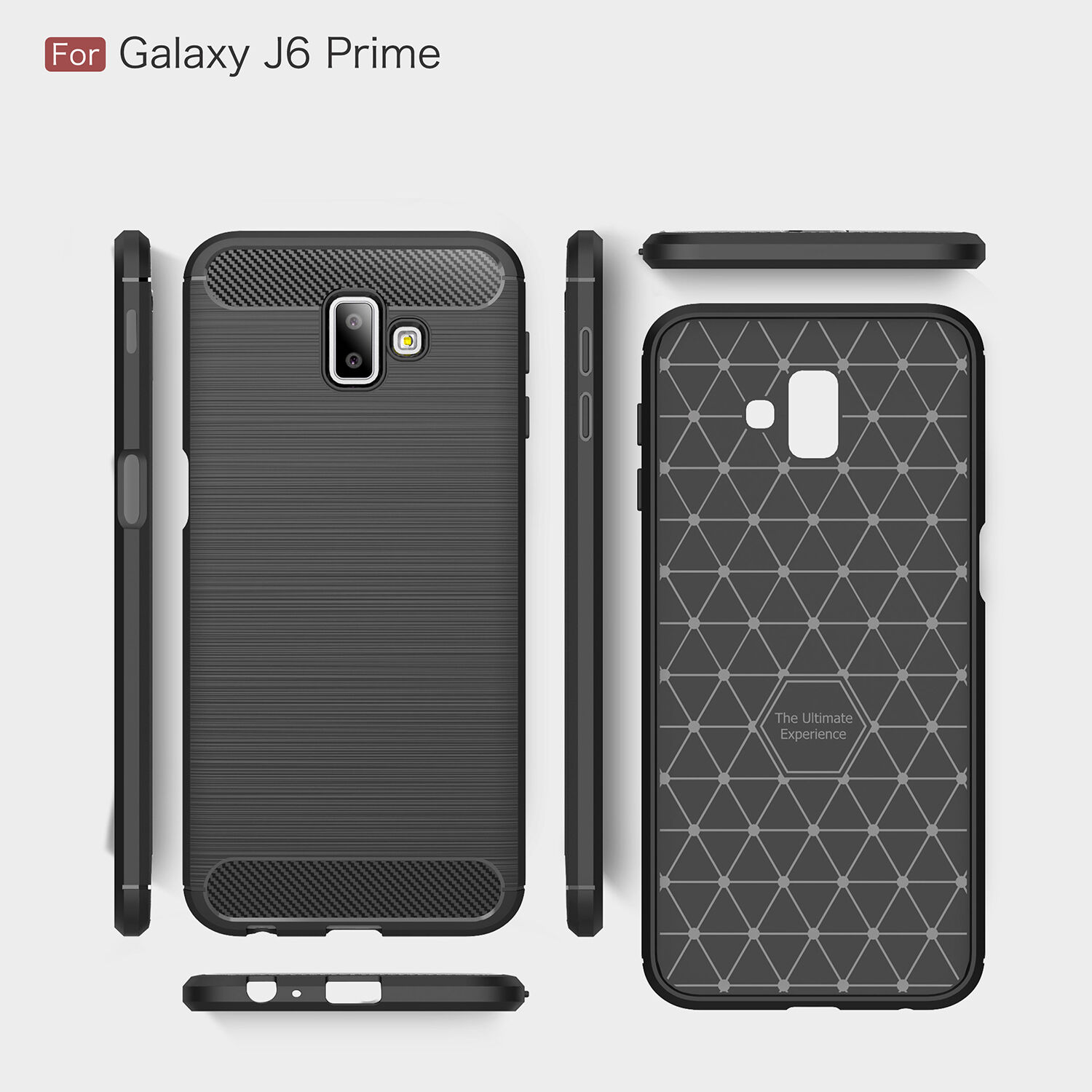 Etui plastikowe z teksturą szlifowaną do Samsung Galaxy J6 Plus - czarne