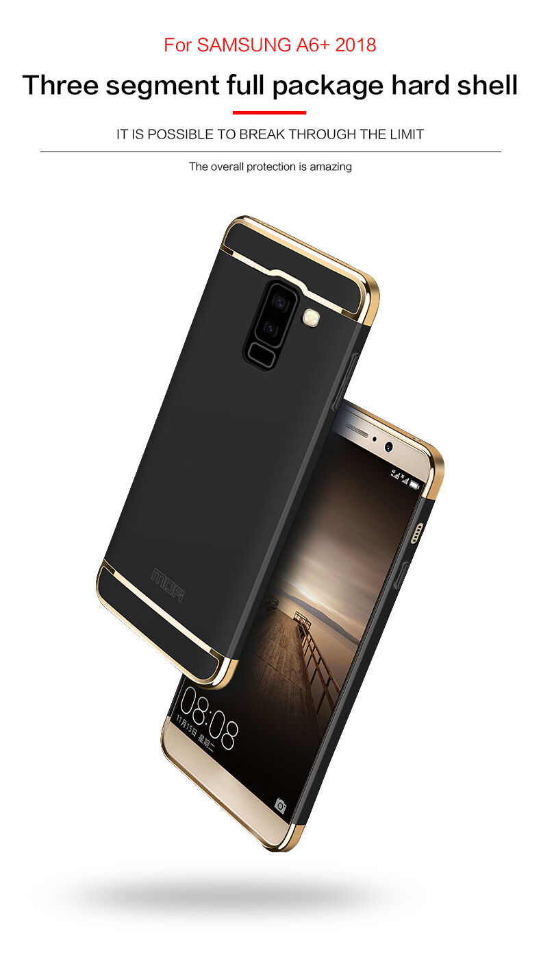 Mofi Guard etui plastikowe do Samsung Galaxy A6 Plus (2018) - różowo-złote
