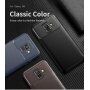 Ipaky etui plastikowe z teksturą karbonową do Samsung Galaxy A6 (2018) - brązowe