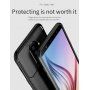 Ipaky etui plastikowe z teksturą karbonową do Samsung Galaxy A6 Plus (2018) - brązowe
