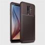 Ipaky etui plastikowe z teksturą karbonową do Samsung Galaxy A6 Plus (2018) - ciemnoniebieskie