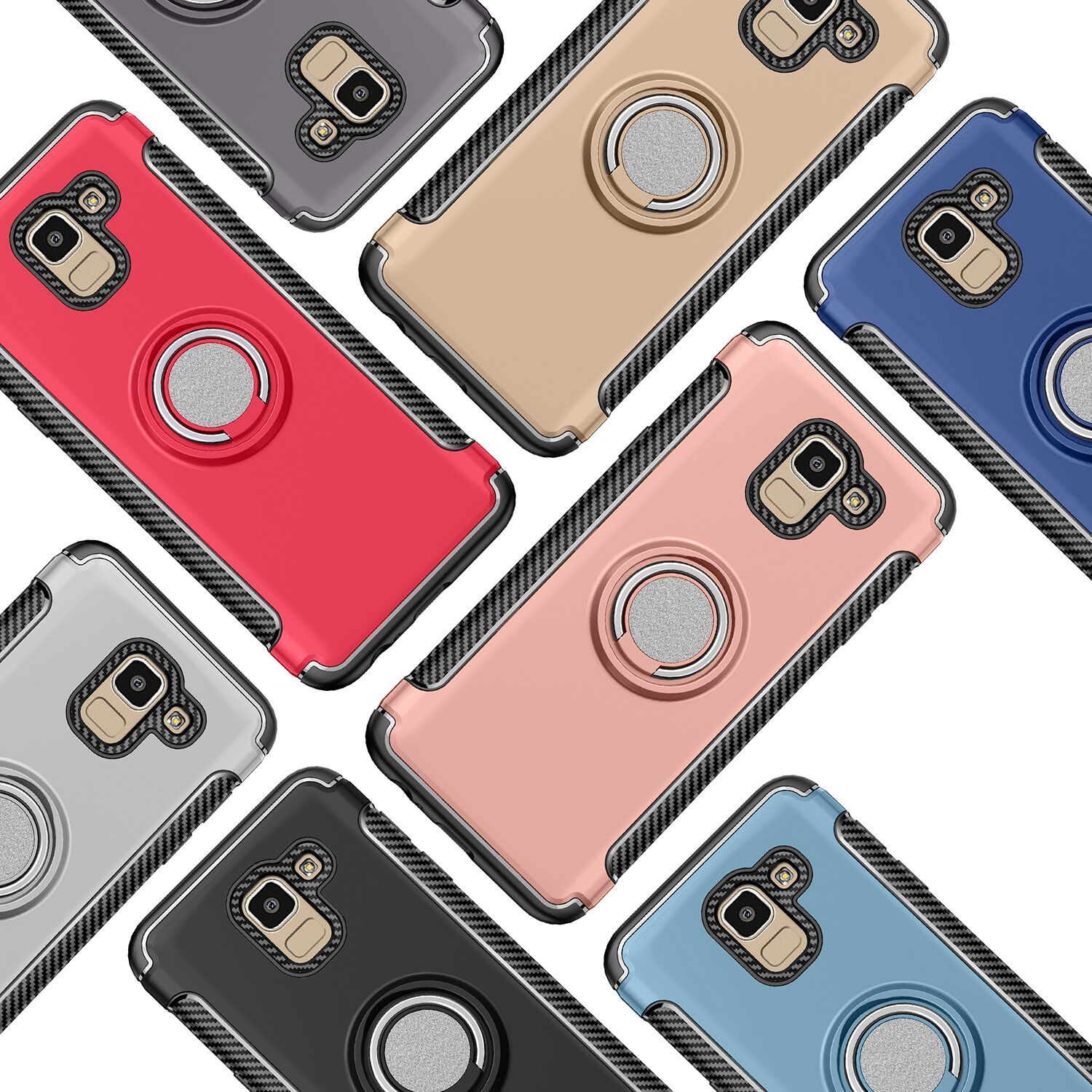 Etui odporne z uchwytem do Samsung Galaxy J6 (2018) - czerwone