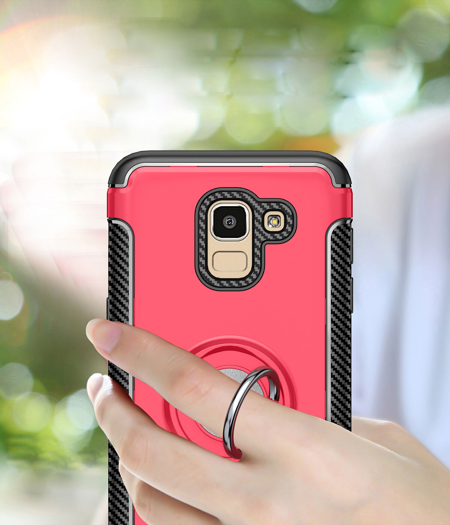 Etui odporne z uchwytem do Samsung Galaxy J6 (2018) - czerwone