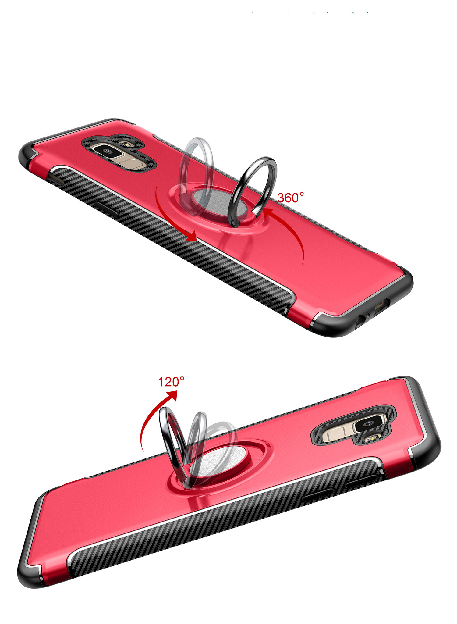 Etui odporne z uchwytem do Samsung Galaxy J6 (2018) - czerwone