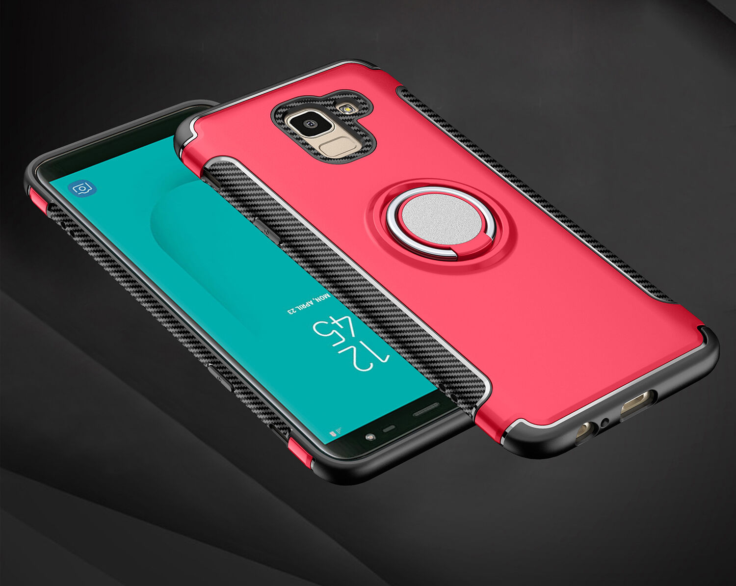 Etui odporne z uchwytem do Samsung Galaxy J6 (2018) - czerwone