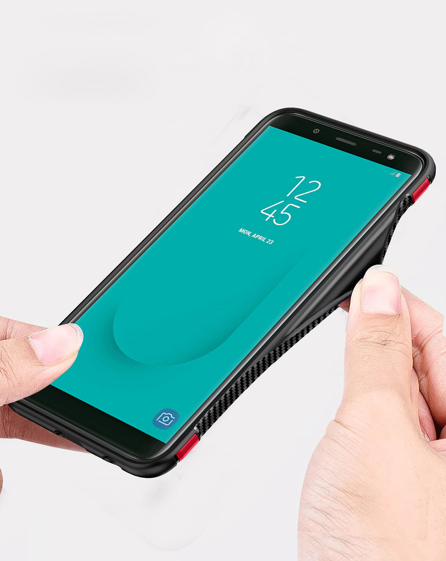 Etui odporne z uchwytem do Samsung Galaxy J6 (2018) - czerwone