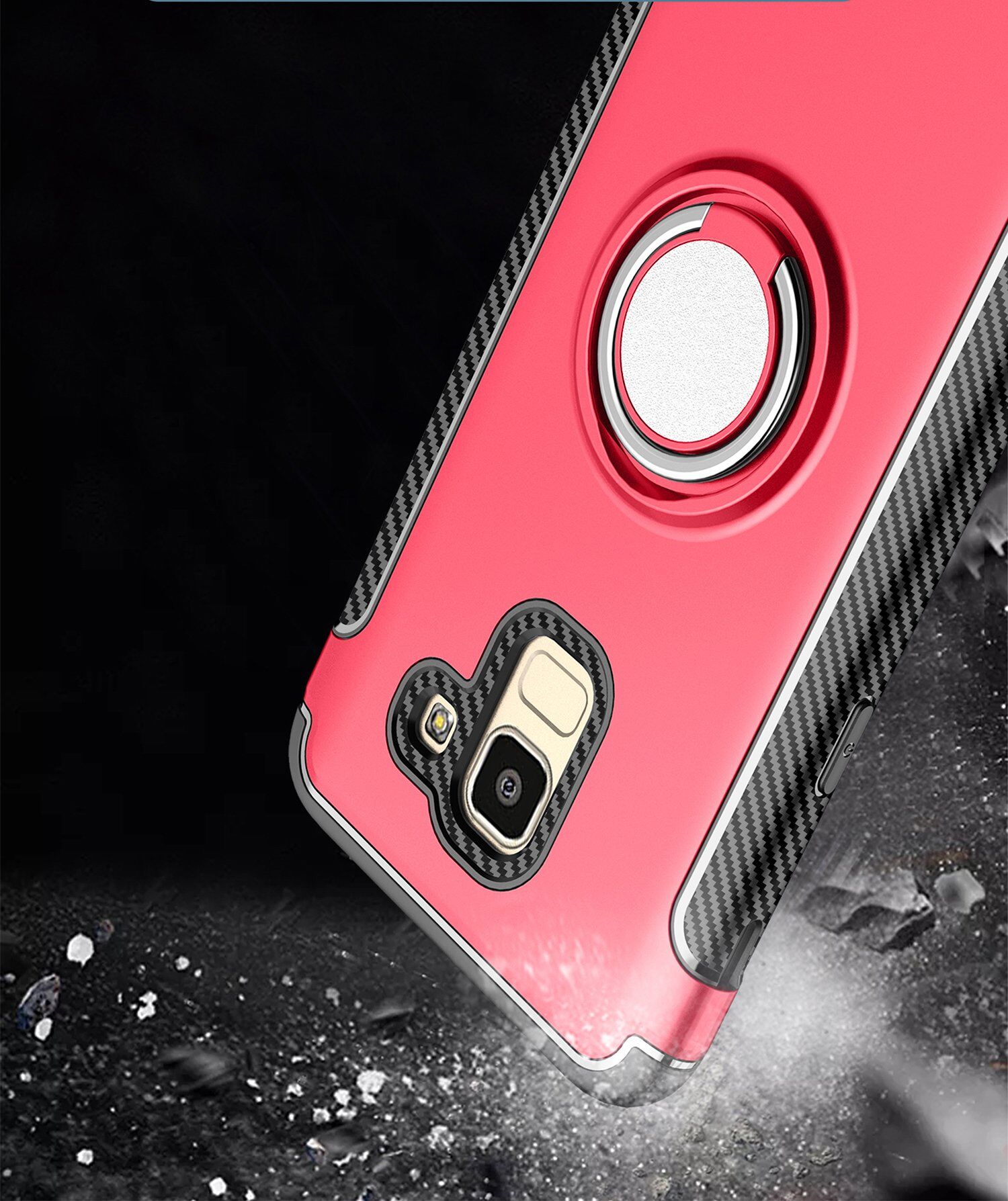 Etui odporne z uchwytem do Samsung Galaxy J6 (2018) - czerwone