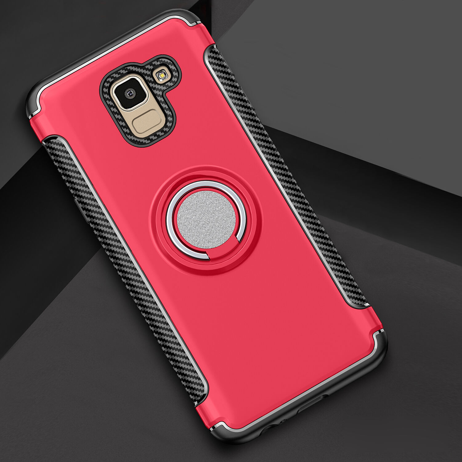 Etui odporne z uchwytem do Samsung Galaxy J6 (2018) - czerwone