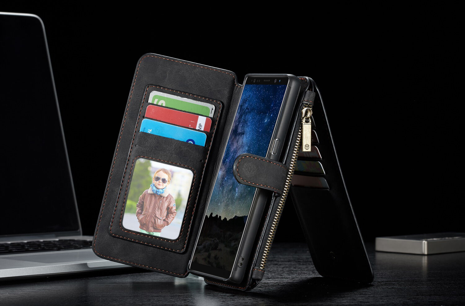 Caseme 2w1 pokrowiec portfelowy Samsung Galaxy Note 9 - brązowy