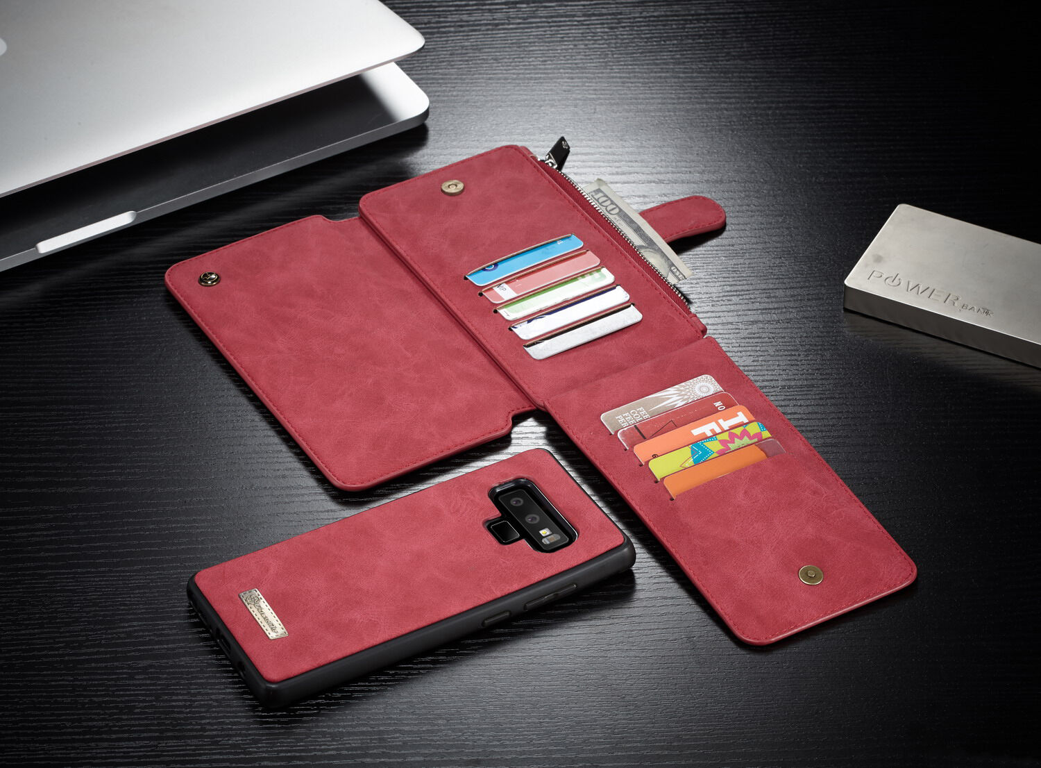 Caseme 2w1 pokrowiec portfelowy Samsung Galaxy Note 9 - brązowy