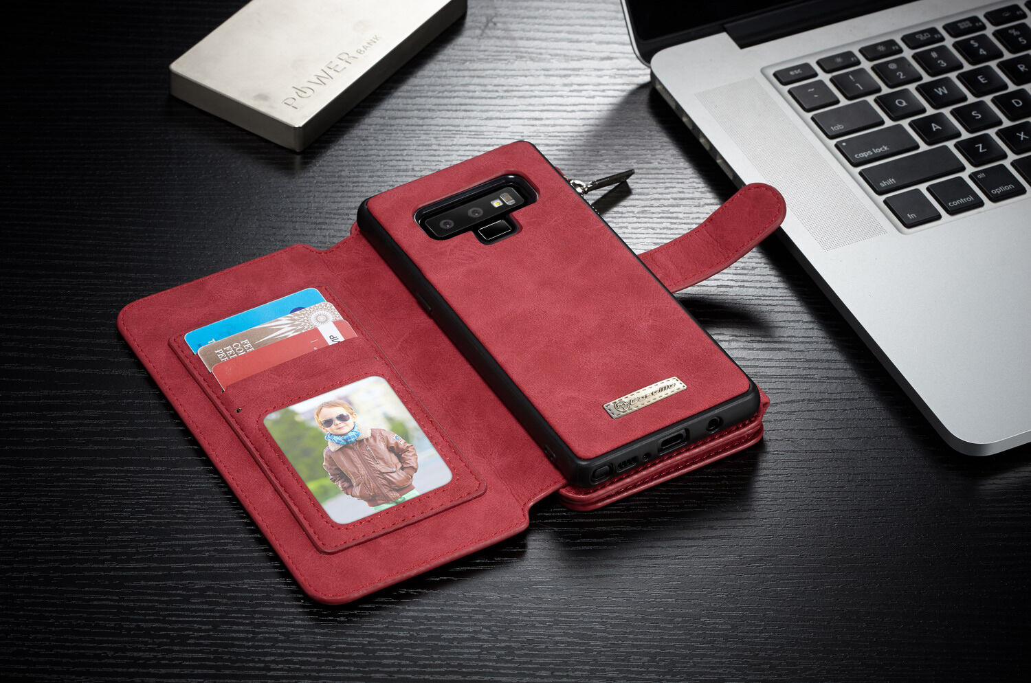 Caseme 2w1 pokrowiec portfelowy Samsung Galaxy Note 9 - brązowy