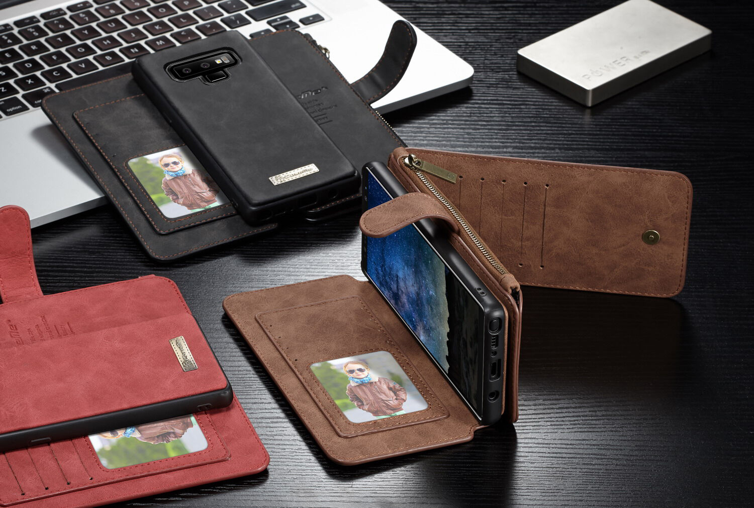 Caseme 2w1 pokrowiec portfelowy Samsung Galaxy Note 9 - brązowy