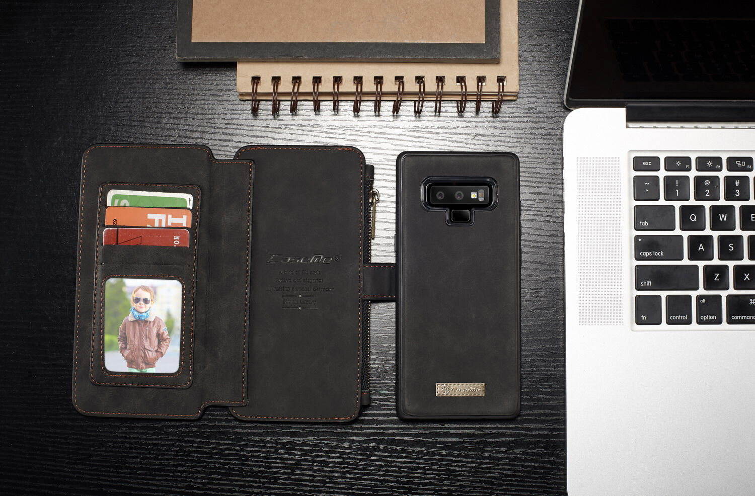 Caseme 2w1 pokrowiec portfelowy Samsung Galaxy Note 9 - czerwony