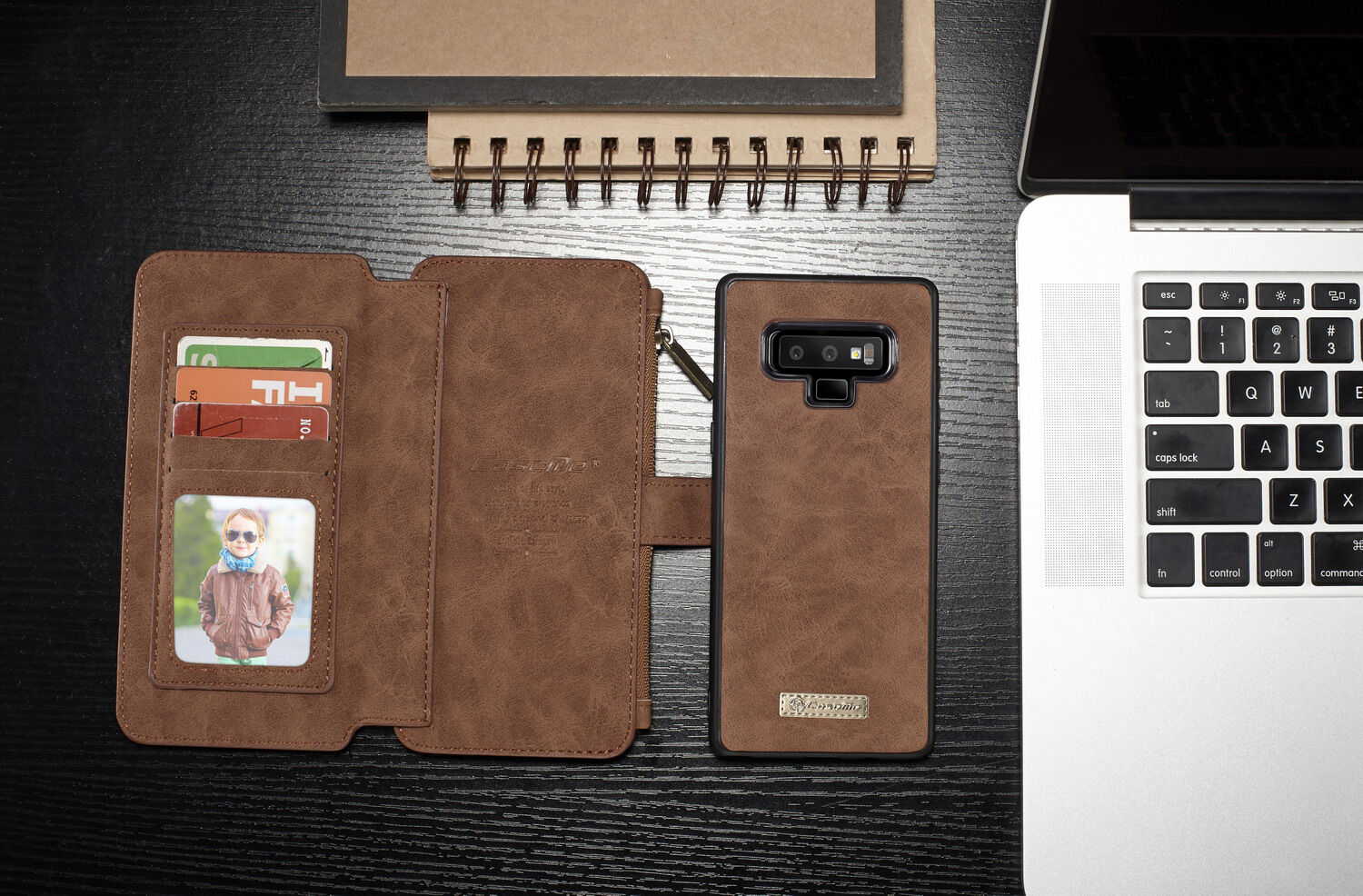 Caseme 2w1 pokrowiec portfelowy Samsung Galaxy Note 9 - czerwony