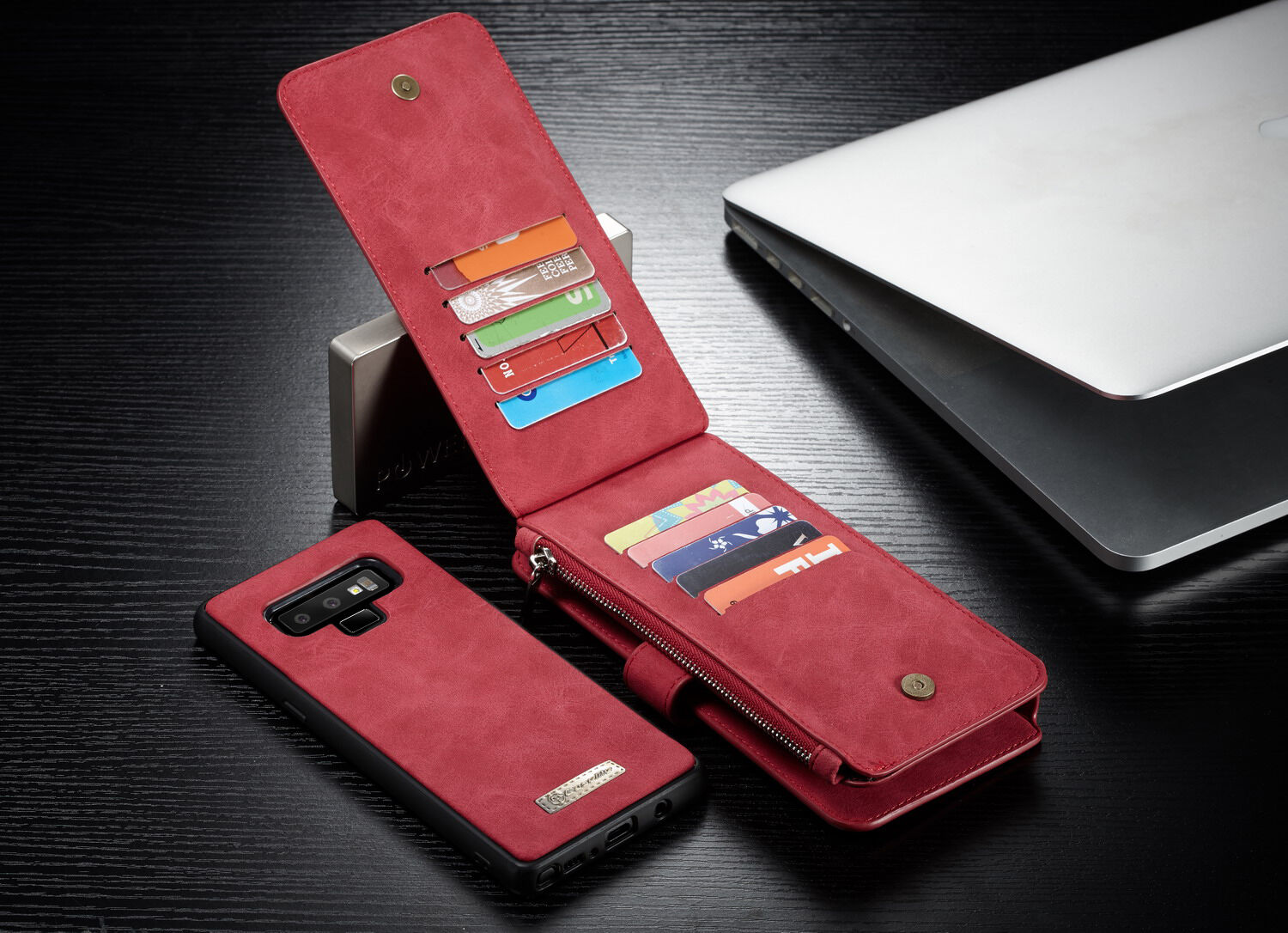 Caseme 2w1 pokrowiec portfelowy Samsung Galaxy Note 9 - czerwony