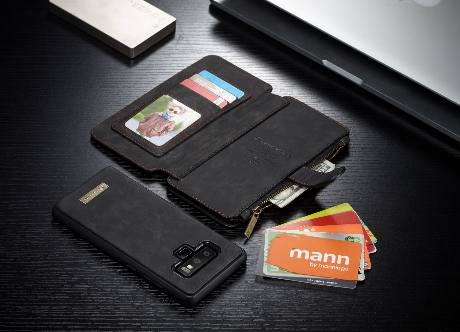 Caseme 2w1 pokrowiec portfelowy Samsung Galaxy Note 9 - czarny