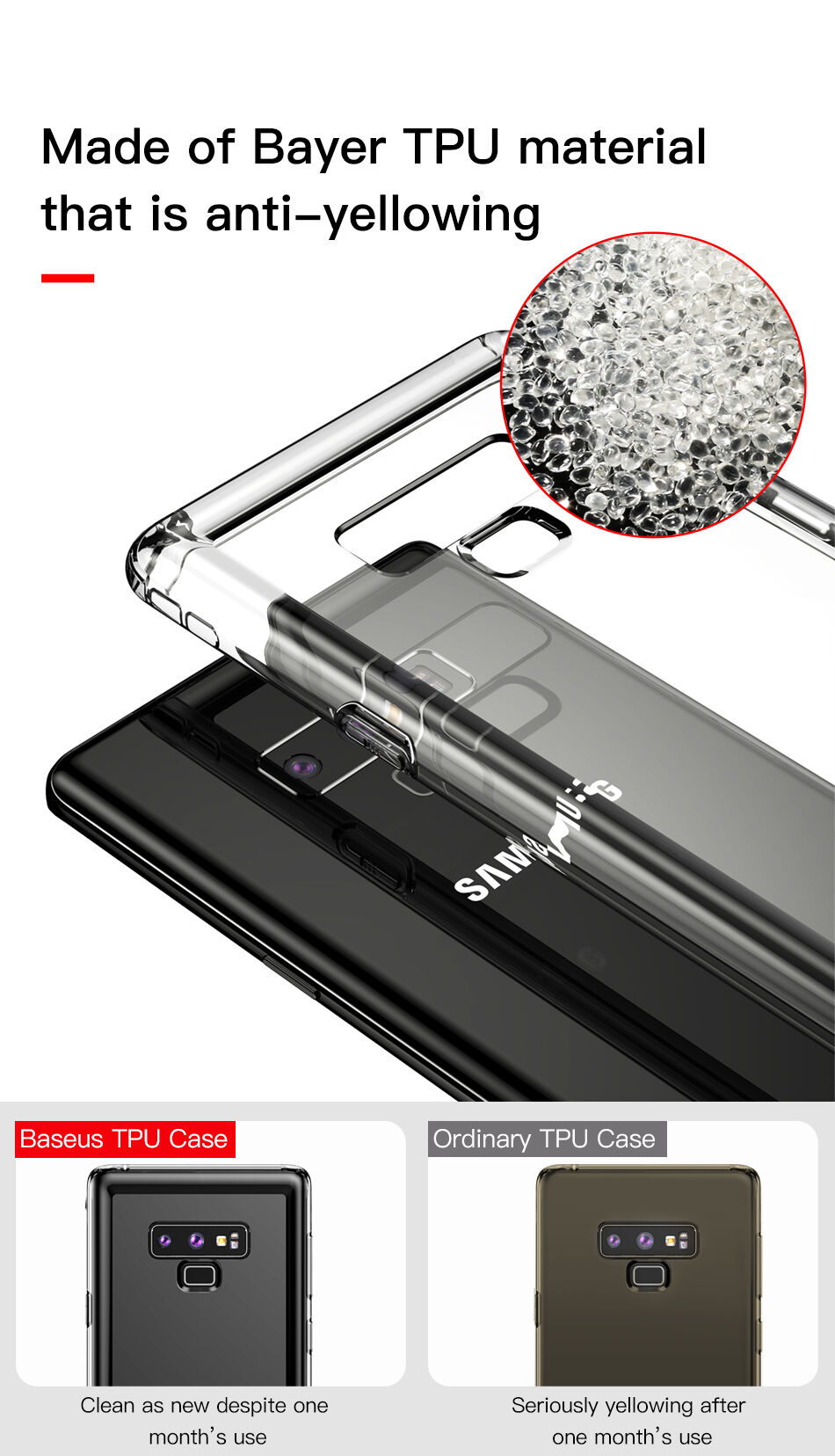 Baseus Safety etui plastikowe do Samsung Galaxy Note 9 - przezroczyste