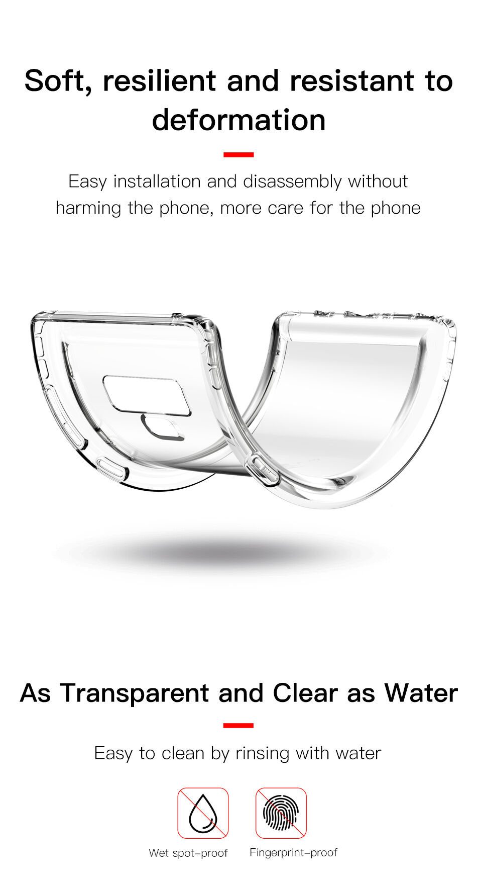 Baseus Safety etui plastikowe czarne do Samsung Galaxy Note 9 - przezroczyste