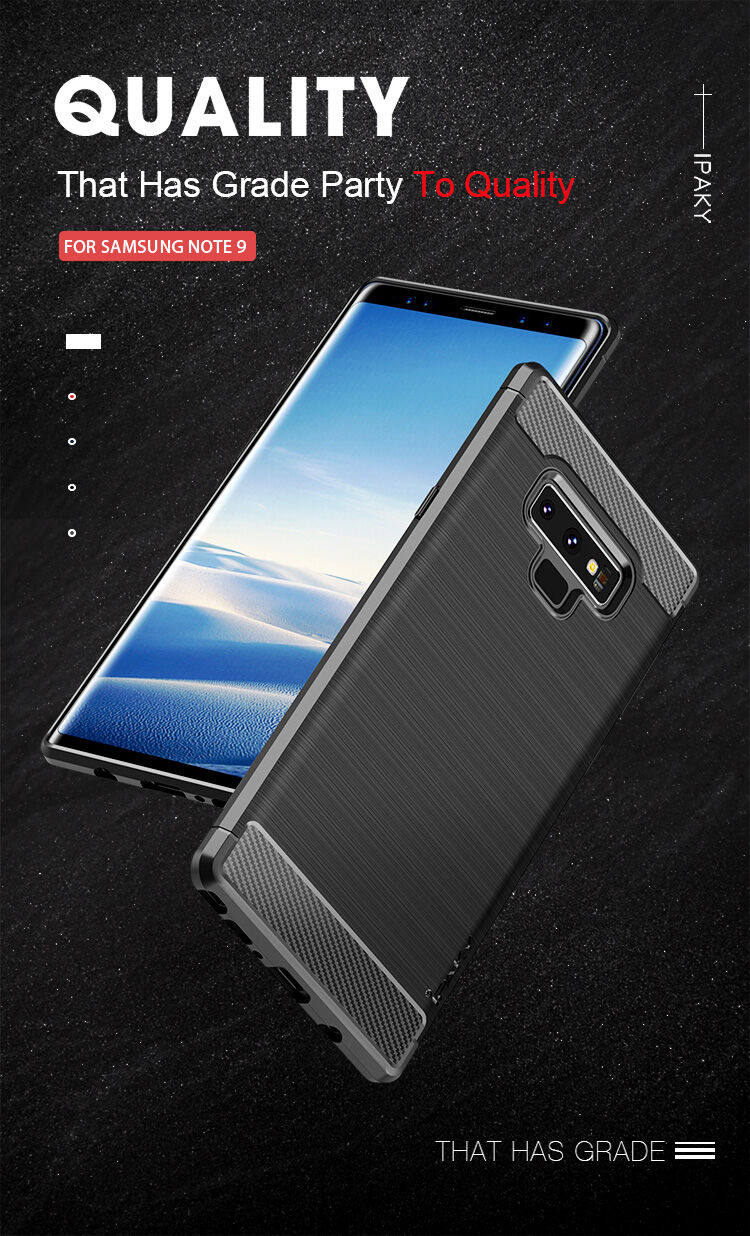 Ipaky etui plastikowe z teksturą szlifowaną do Samsung Galaxy Note 9 - ciemnoniebieskie