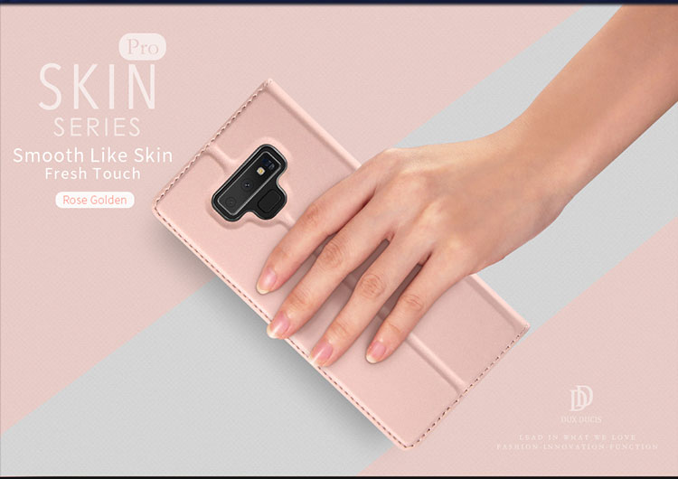 Dux Ducis Skin Pro pokrowiec flip do Samsung Galaxy Note 9 - różowo-złoty